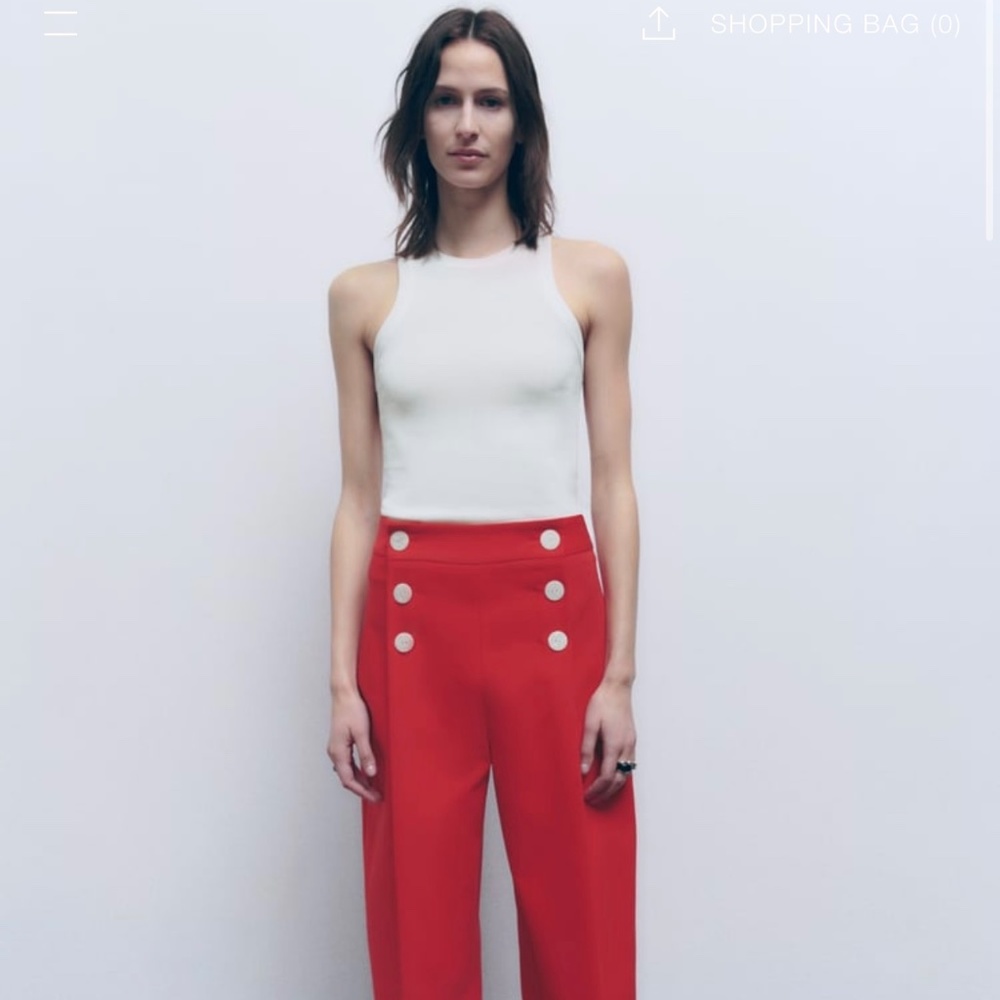 BUTTONED WIDE LEG PANTS